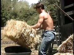 Tanned guys fuck bareback on a farm- VCA