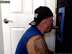 Gloryhole deepthroat DILF spoils BF dick with skillful mouth