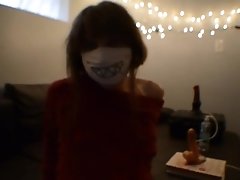 Nerdy femboy plays with themselves