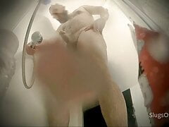 Spy Cam Catches Dad Jerking Off In Shower - Big Cumshot - SlugsOfCumGuy