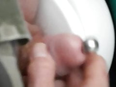 Masturbating my tiny plugged penis
