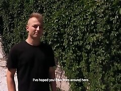 '  CZECH HUNTER 469 -  Freaky Blonde Haired Dude Gets His Smooth Ass Drilled In The Woods'