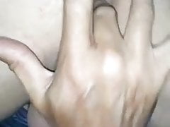 Fingering my tight smooth asshole and stroking my cock