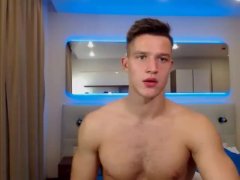 'Hot fir lad showing off his muscles and cock'