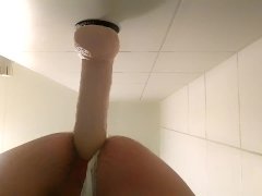 Twink dildo ride with thong