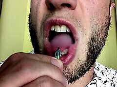 Gay teeth, tongue fetish, shrunken pov