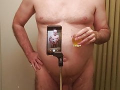 Faggot is drinking its own piss