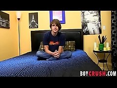 Interviewed gay Alex Hunter rubbing smoothest cock