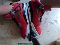 Cumshot on Nike Jordan 4 Toro