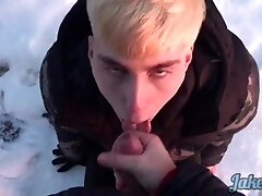 'Fucking in the snow Jake eats ice and semen'