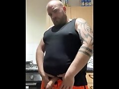 British builder Danny Wyatt shows off his big cock