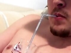 'Drinking Cum with a Straw from a Shotglass. Came Twice! CEI Cumslut'