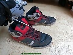 8 Cumshots on friends trashed worn DC Spartan shoes