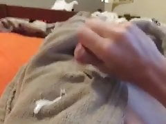 sexy pale teen cums on blanket