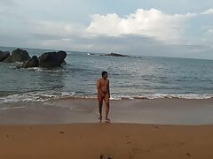 Indian twink nude in public on the beach