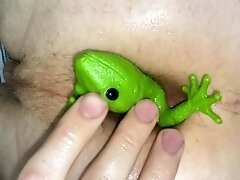 Green gets gulped deep with my ass in the air