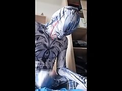 Venom symbiot in pajamas cumming with moaning