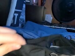 Jerking in moms ripped panty
