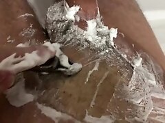 'College Boy Try Shave his BIG DICK (23cm) the First Time / Totally Smooth /'